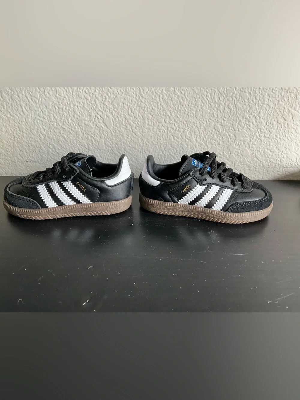 Adidas Baby Samba Original OG  Black White with Gum Sole Sneakers Size 5